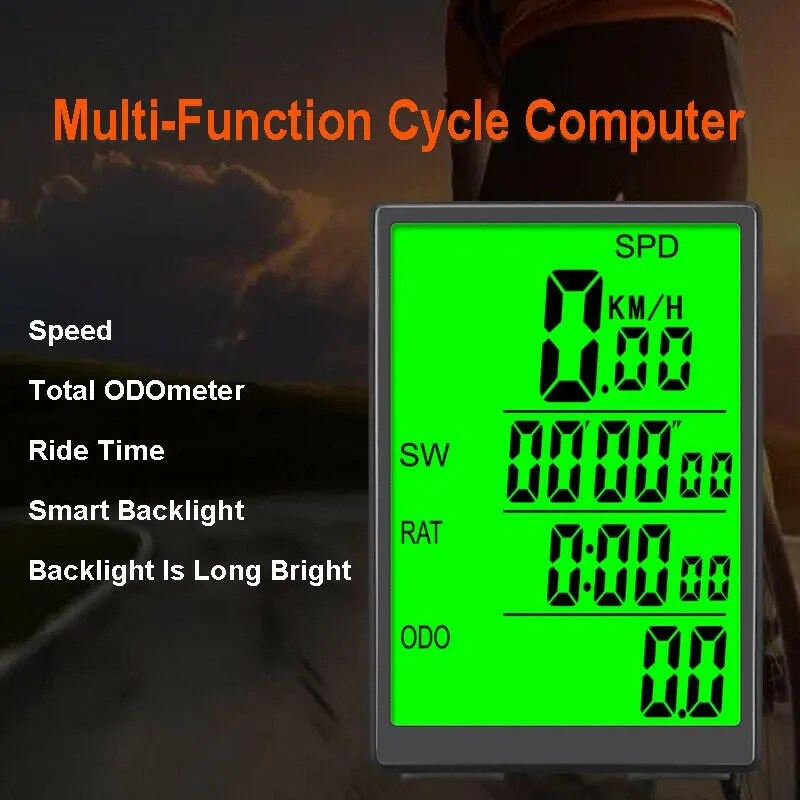 Sunding Wireless Bicycle Computer Bike Speedometer Odometer Backlight Speedometer Cycling Accessories Waterproof