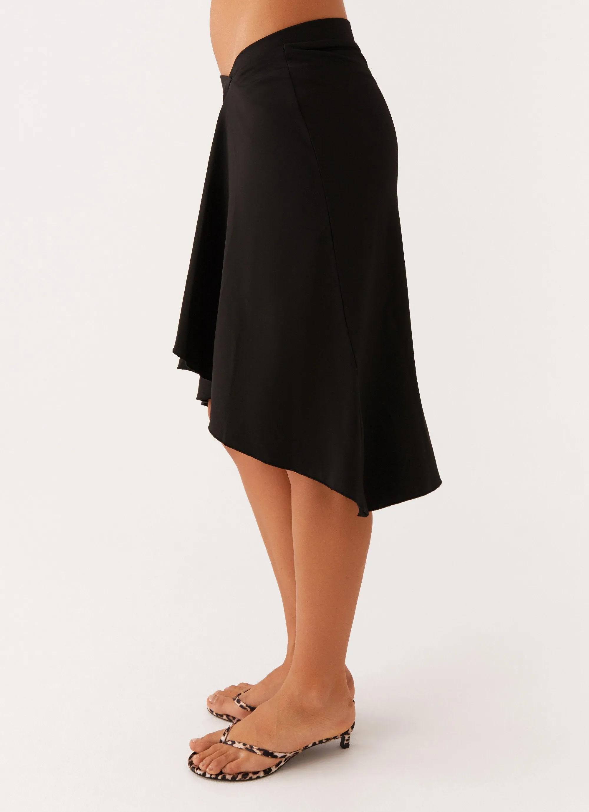 Shes A Lady Midi Skirt - Black Casual Wear