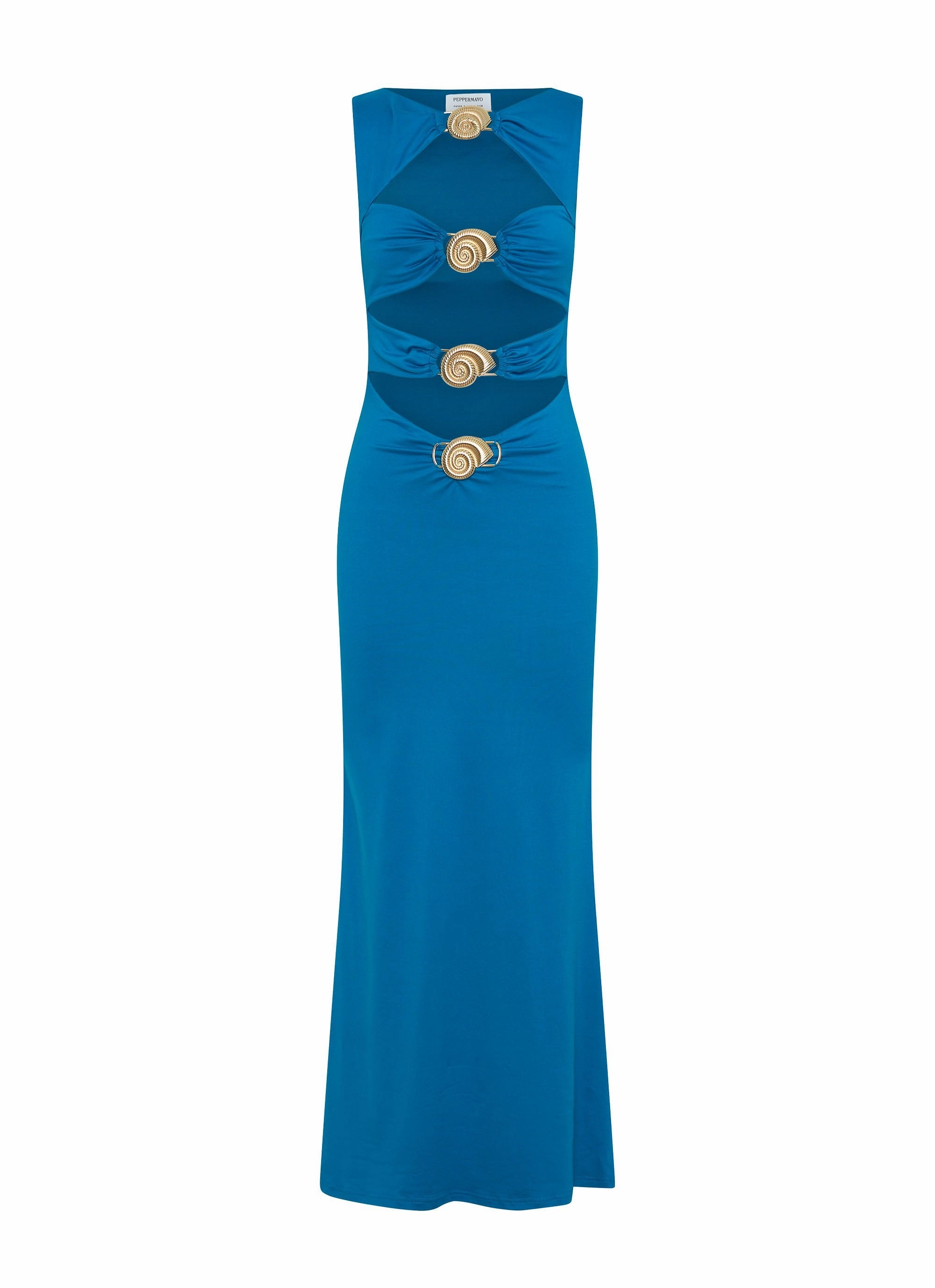 Lagoon Cut Out Maxi Dress - Royal Blue Evening-Wear