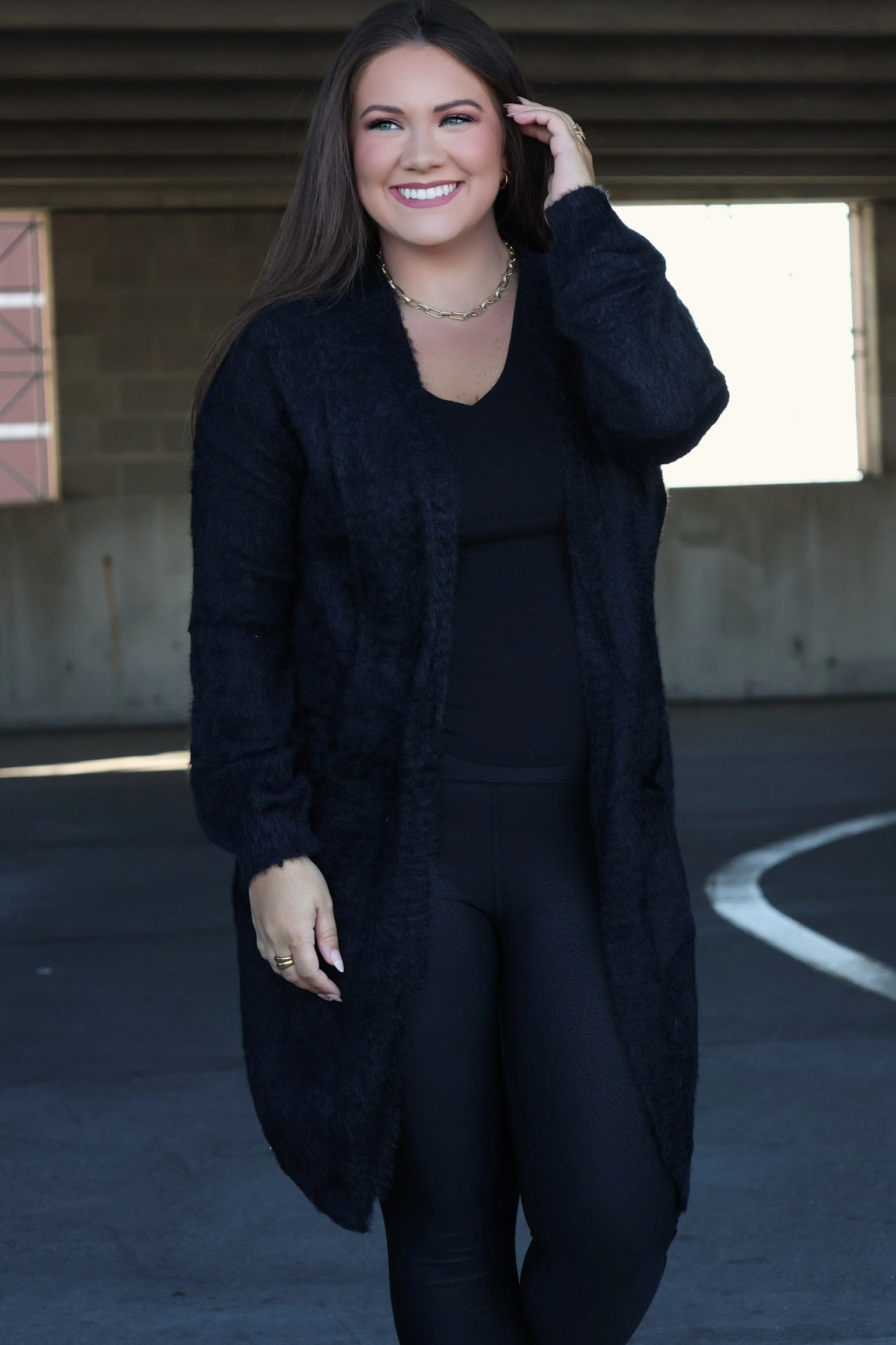 Sweetest Thing Cardigan - Black (FINAL SALE) YarnDyeStripe