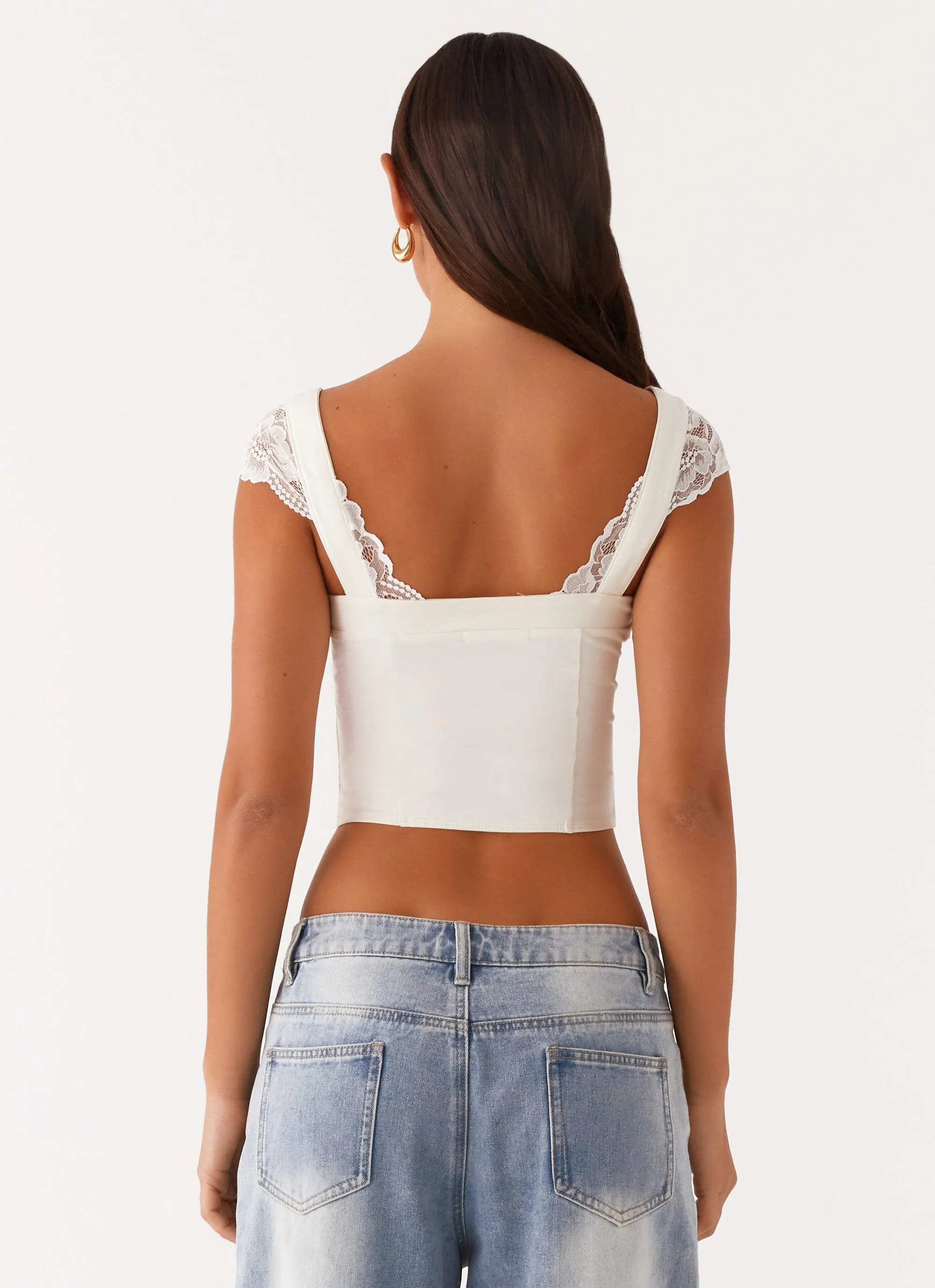 Convertible Style Tabitha Lace Top - Lemon