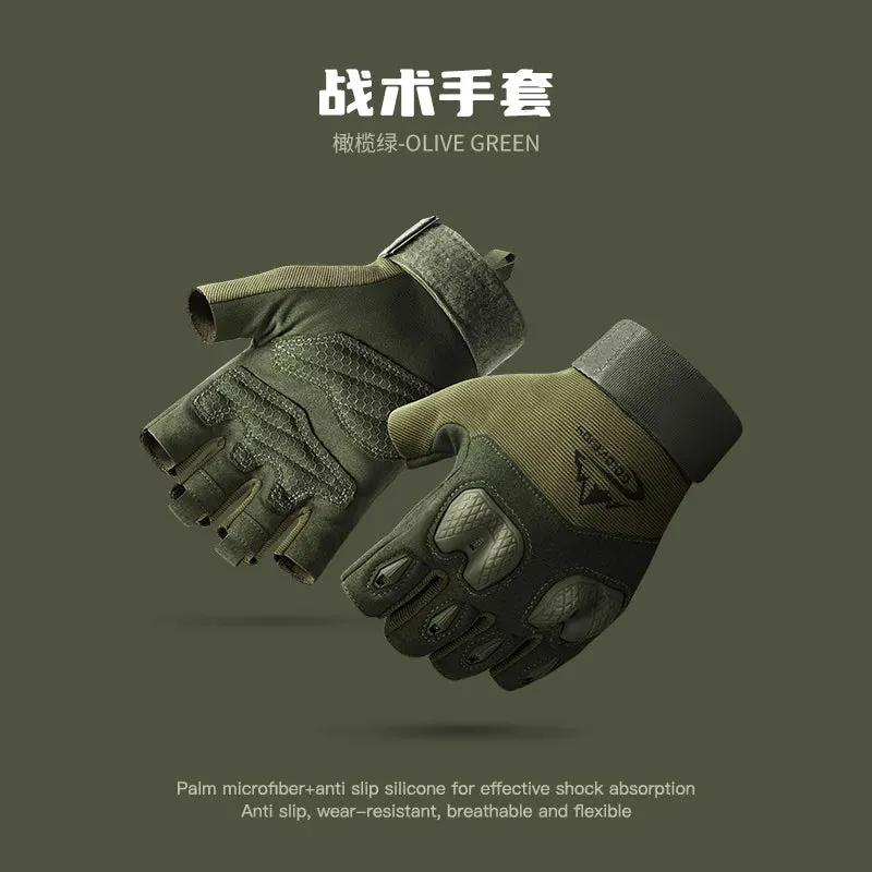 Tactical Men's Fitness Training Outdoor Cycling Sports Leak Half Finger Non-Slip Mountaineering Rock Climbing Fighting Protectiv