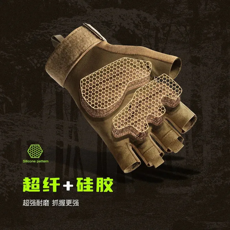 Tactical Men's Fitness Training Outdoor Cycling Sports Leak Half Finger Non-Slip Mountaineering Rock Climbing Fighting Protectiv