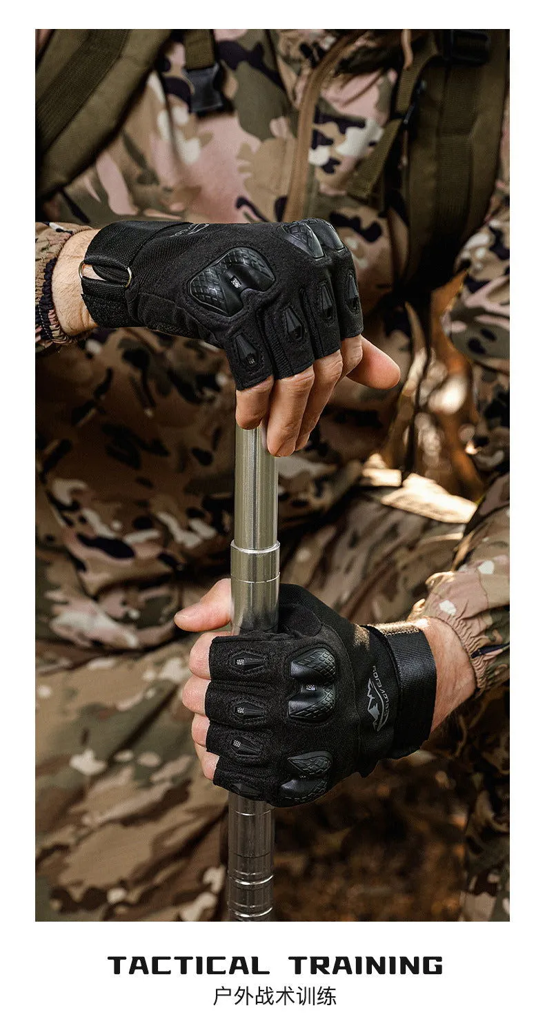 Tactical Men's Fitness Training Outdoor Cycling Sports Leak Half Finger Non-Slip Mountaineering Rock Climbing Fighting Protectiv