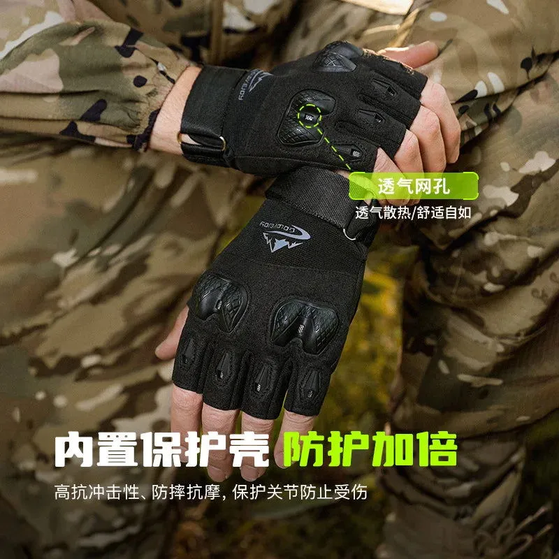 Tactical Men's Fitness Training Outdoor Cycling Sports Leak Half Finger Non-Slip Mountaineering Rock Climbing Fighting Protectiv