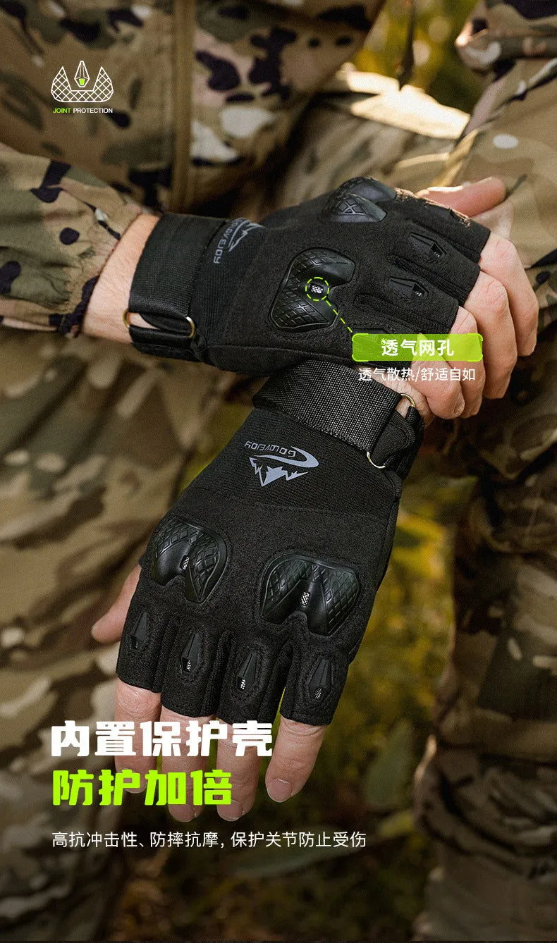 Tactical Men's Fitness Training Outdoor Cycling Sports Leak Half Finger Non-Slip Mountaineering Rock Climbing Fighting Protectiv