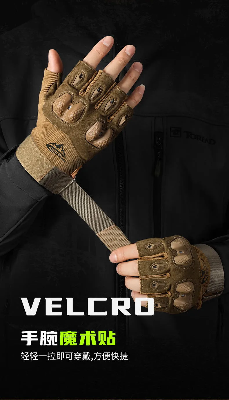 Tactical Men's Fitness Training Outdoor Cycling Sports Leak Half Finger Non-Slip Mountaineering Rock Climbing Fighting Protectiv