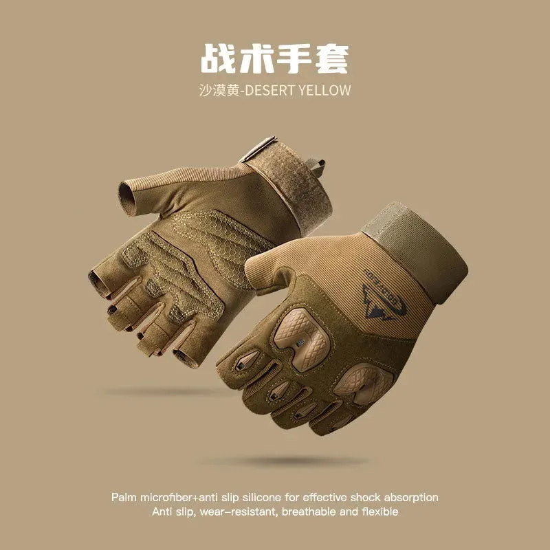 Tactical Men's Fitness Training Outdoor Cycling Sports Leak Half Finger Non-Slip Mountaineering Rock Climbing Fighting Protectiv