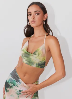 Chic Tee Zenta Cowl Neck Top - Rainforest