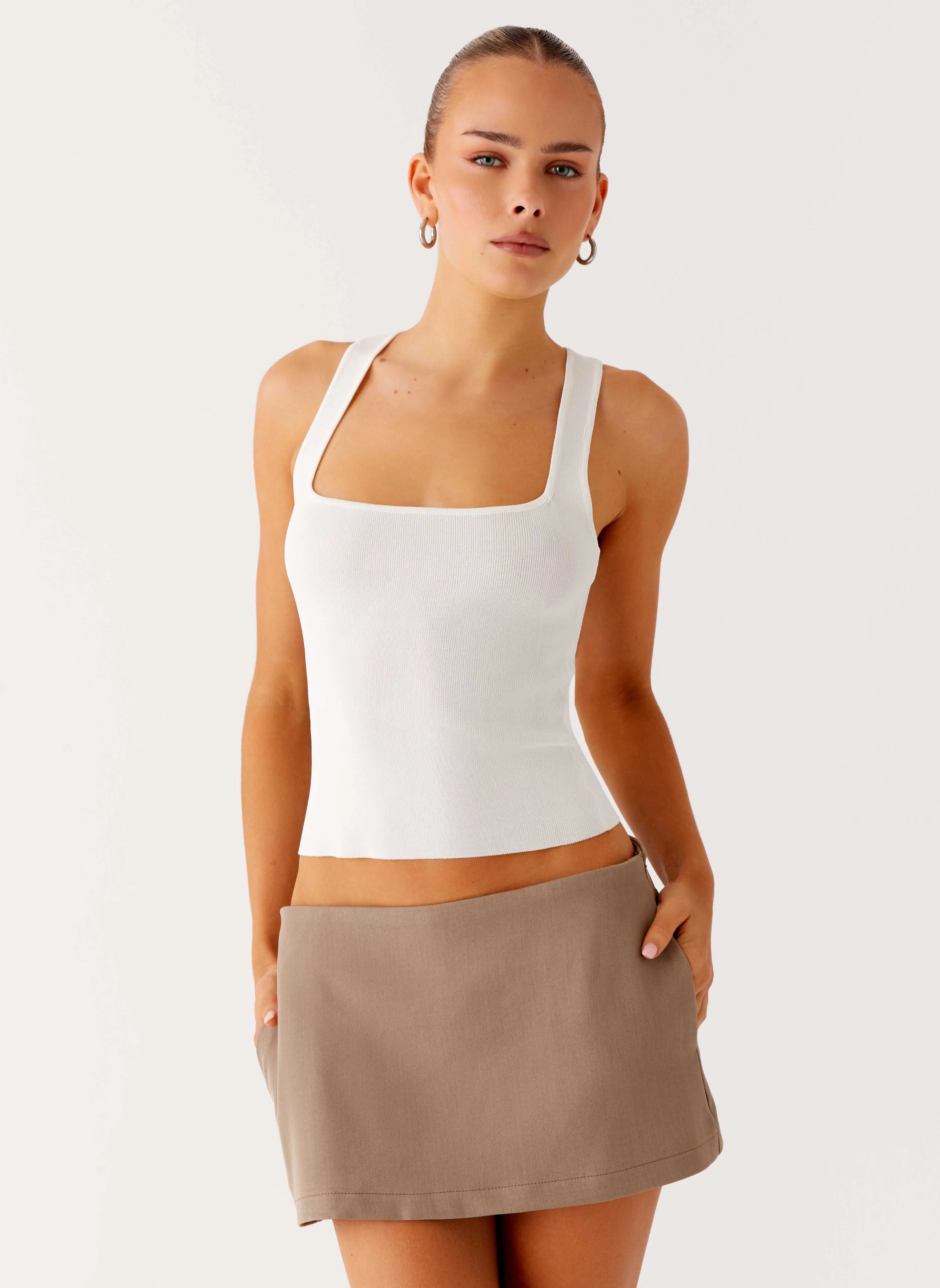 Mirna Micro Skort - Taupe Marle Cultural Event Boutique Exclusive