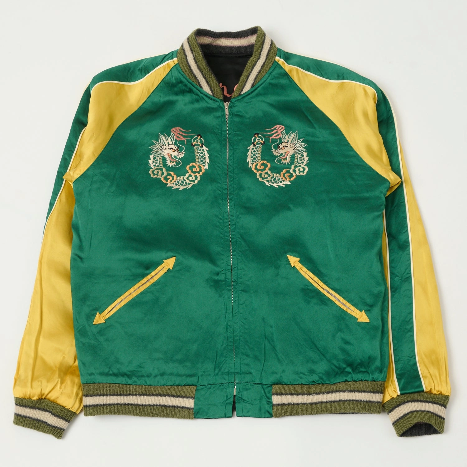 Breathable fabric Tailor Toyo x Kosho & Co. Special Edition Reversible 'Sukajan' Souvenir Jacket - Black