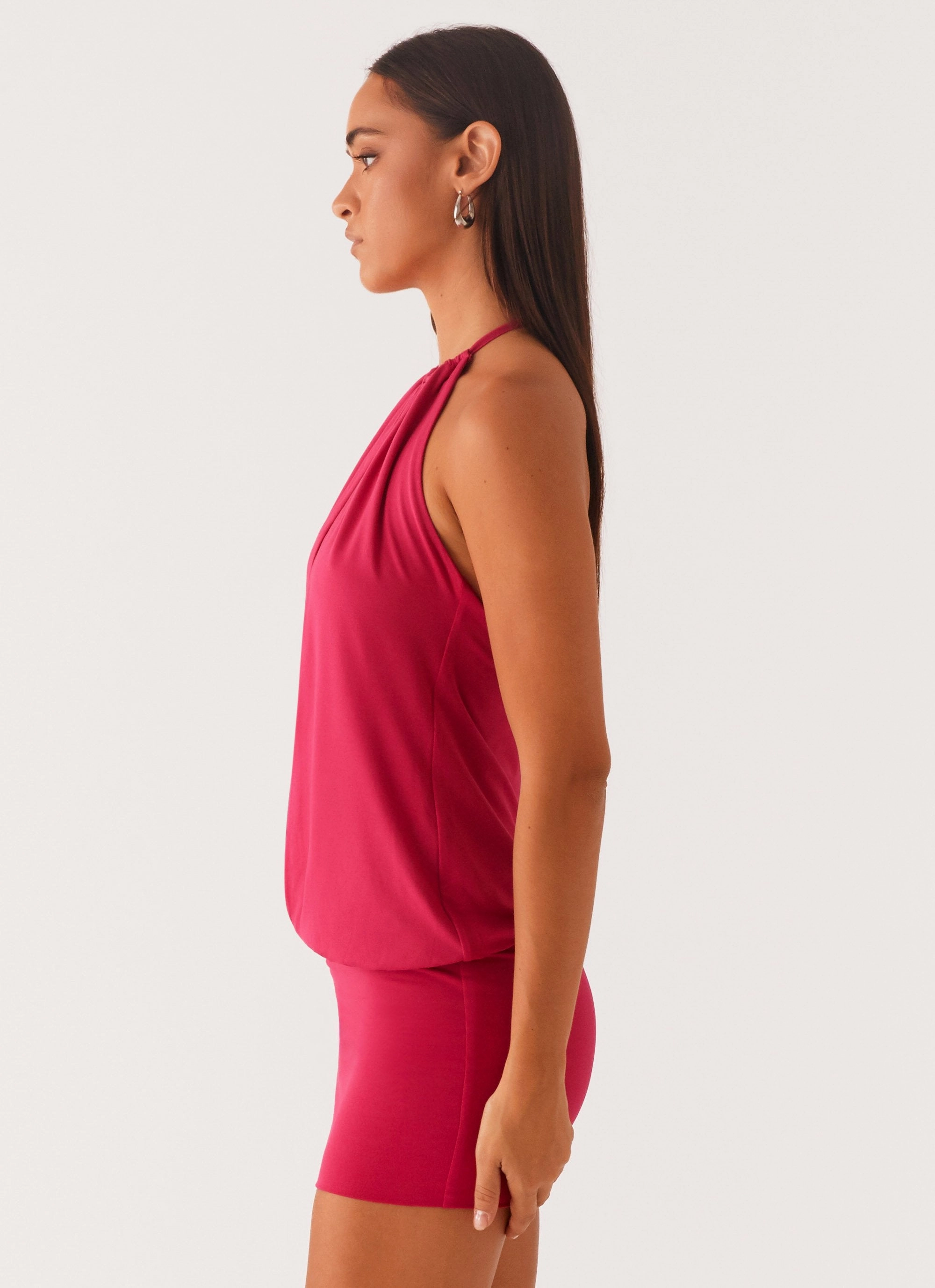 Ayisha Mini Dress - Fuchsia Pink Floating Shape