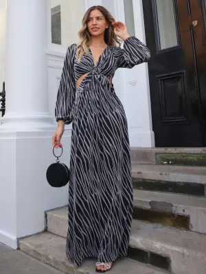 Tami Cut Out Maxi Dress / Metallic Zebra Contemporary Fit Comfortable outdoor wear