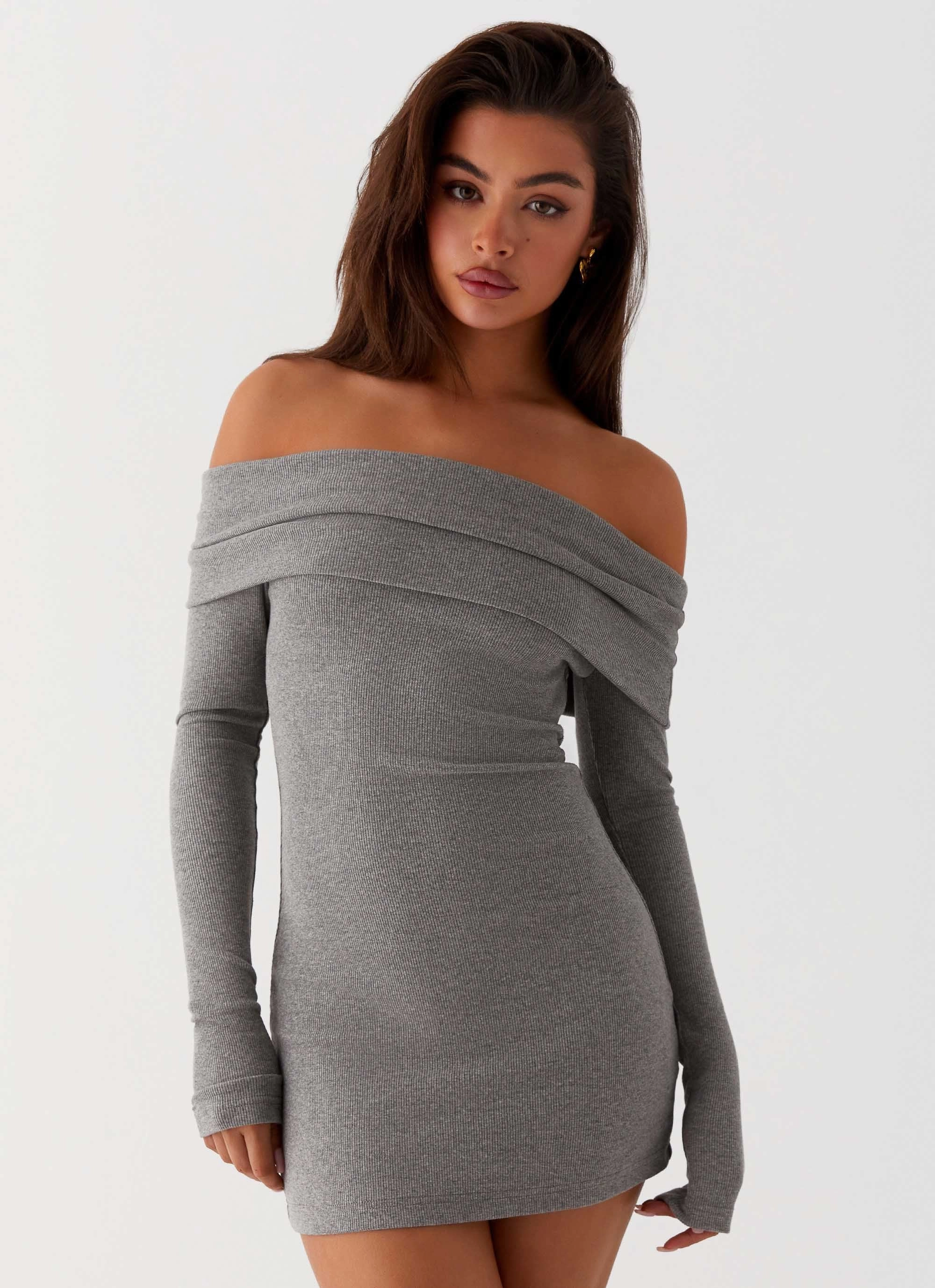 Tanzia Knit Mini Dress - Charcoal Breath Ease All-day style