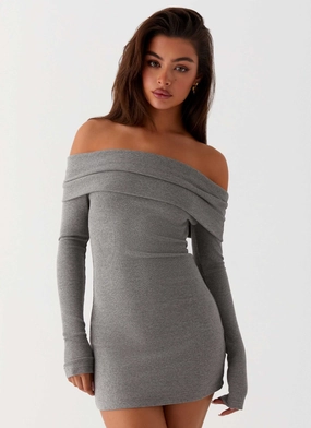 Tanzia Knit Mini Dress - Charcoal Breath Ease All-day style