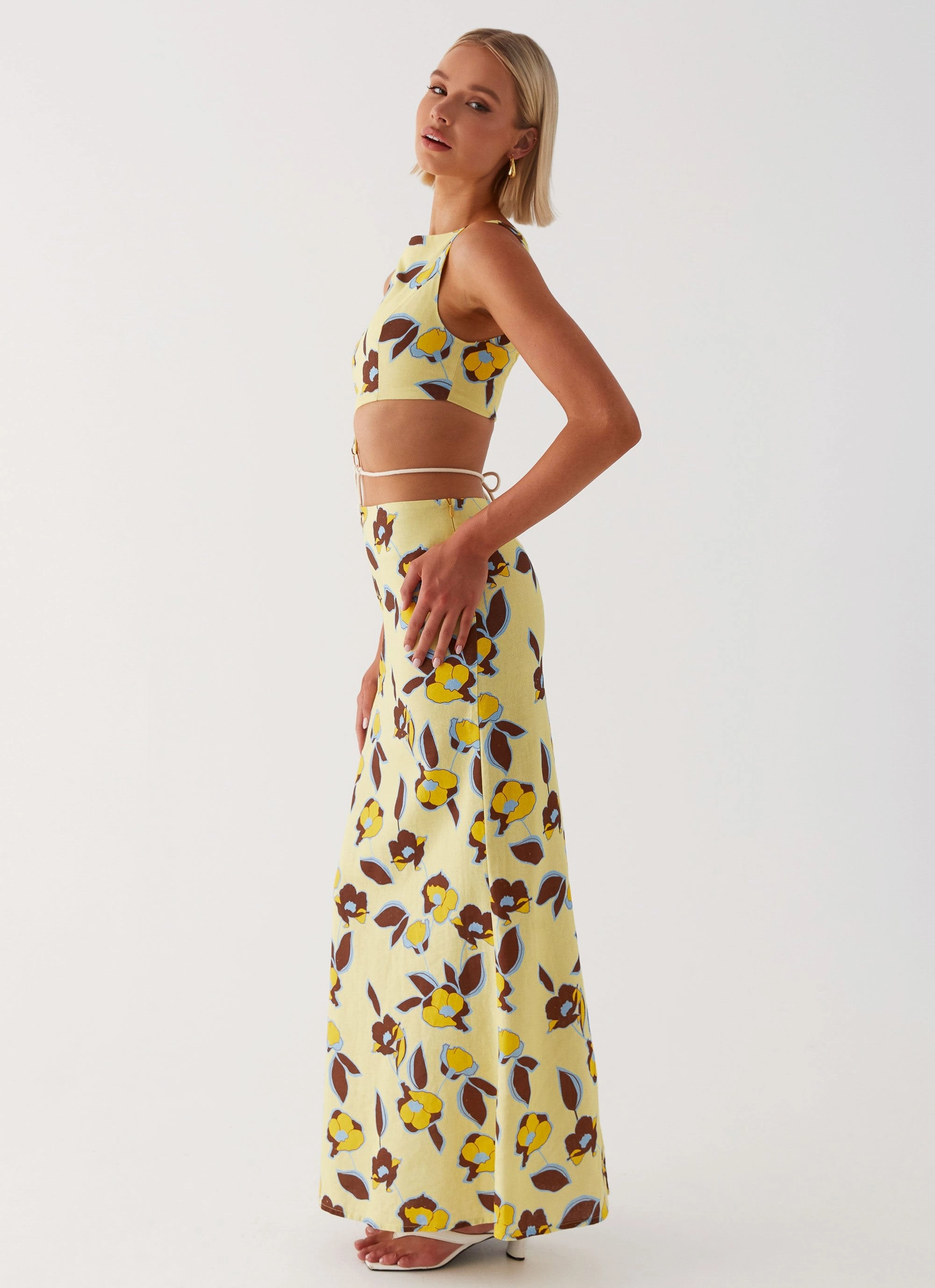 Versatile Style Taryn Cut Out Maxi Dress - Primrose