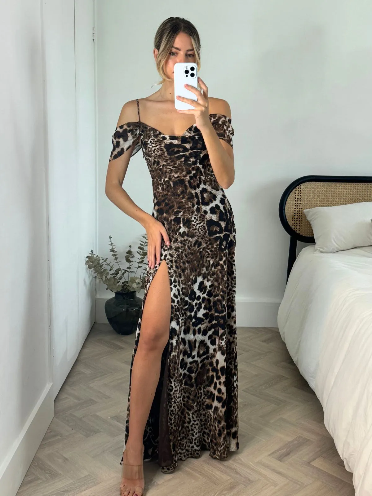 Tasmin Cold Shoulder Maxi Dress in Animal Perfect Fit Wear