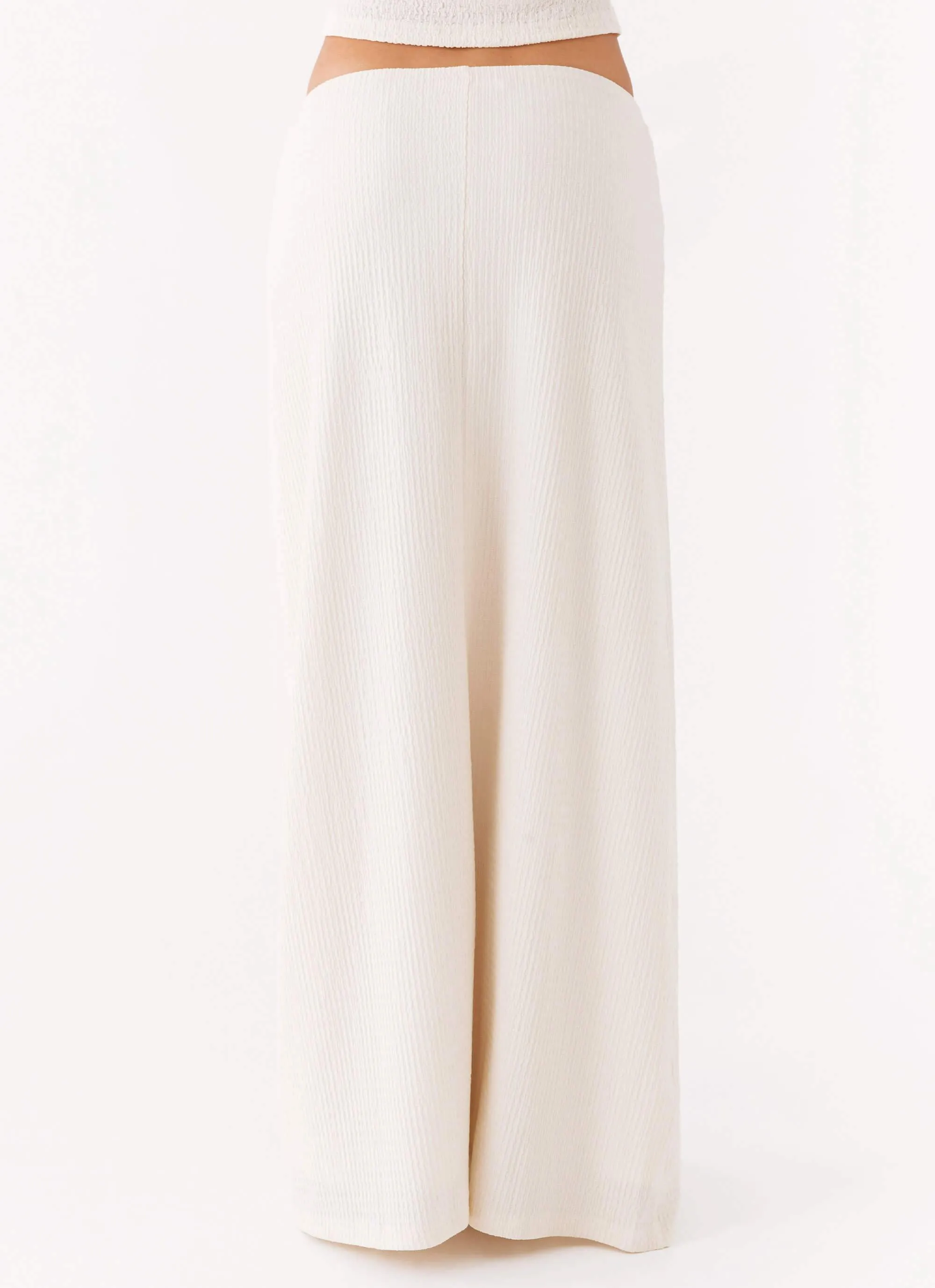 Tatum Low Rise Maxi Skirt - Ivory Reinforced Seams