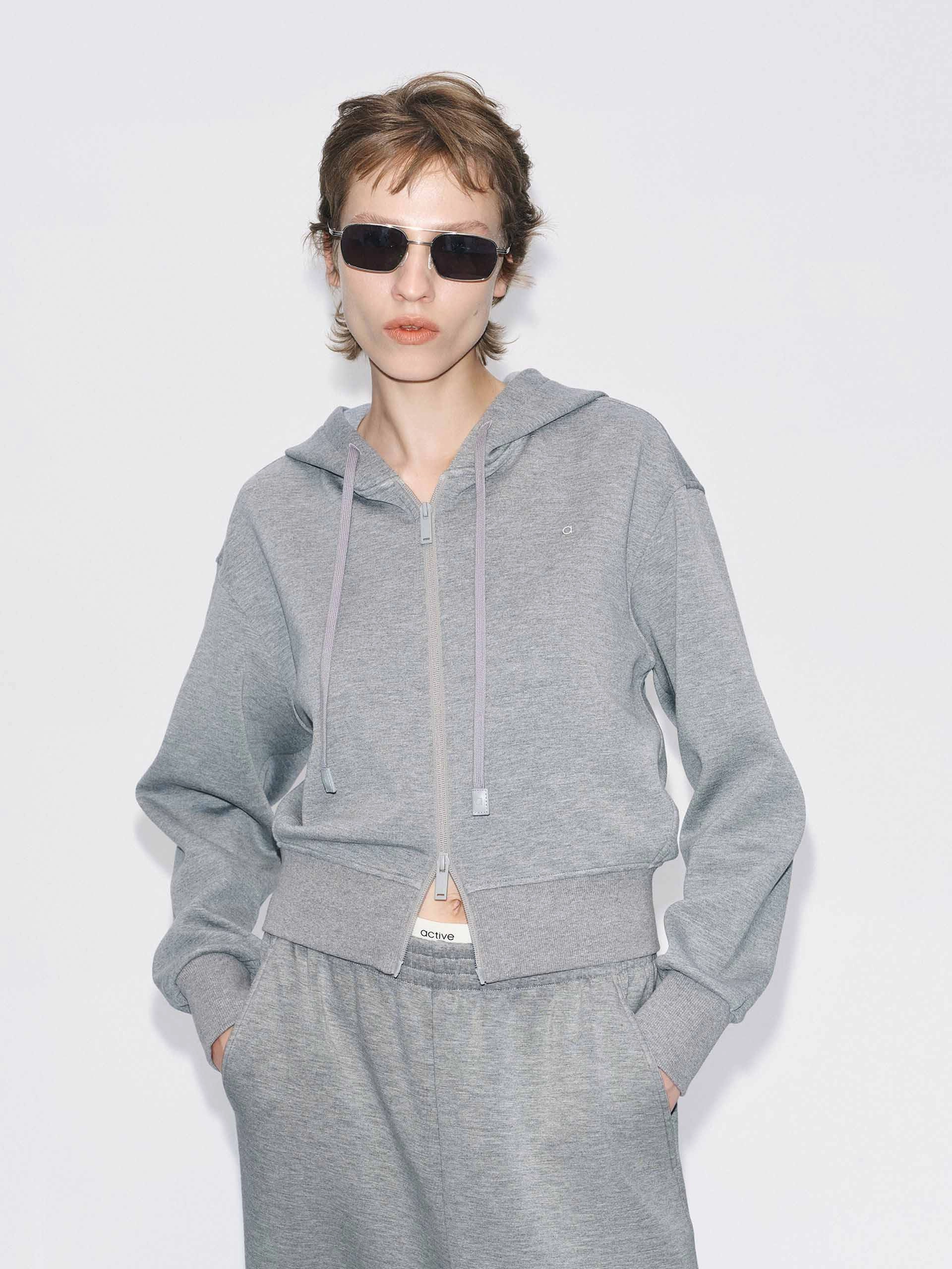 Drawstring Hooded Active Jacket Convertible Cuff System