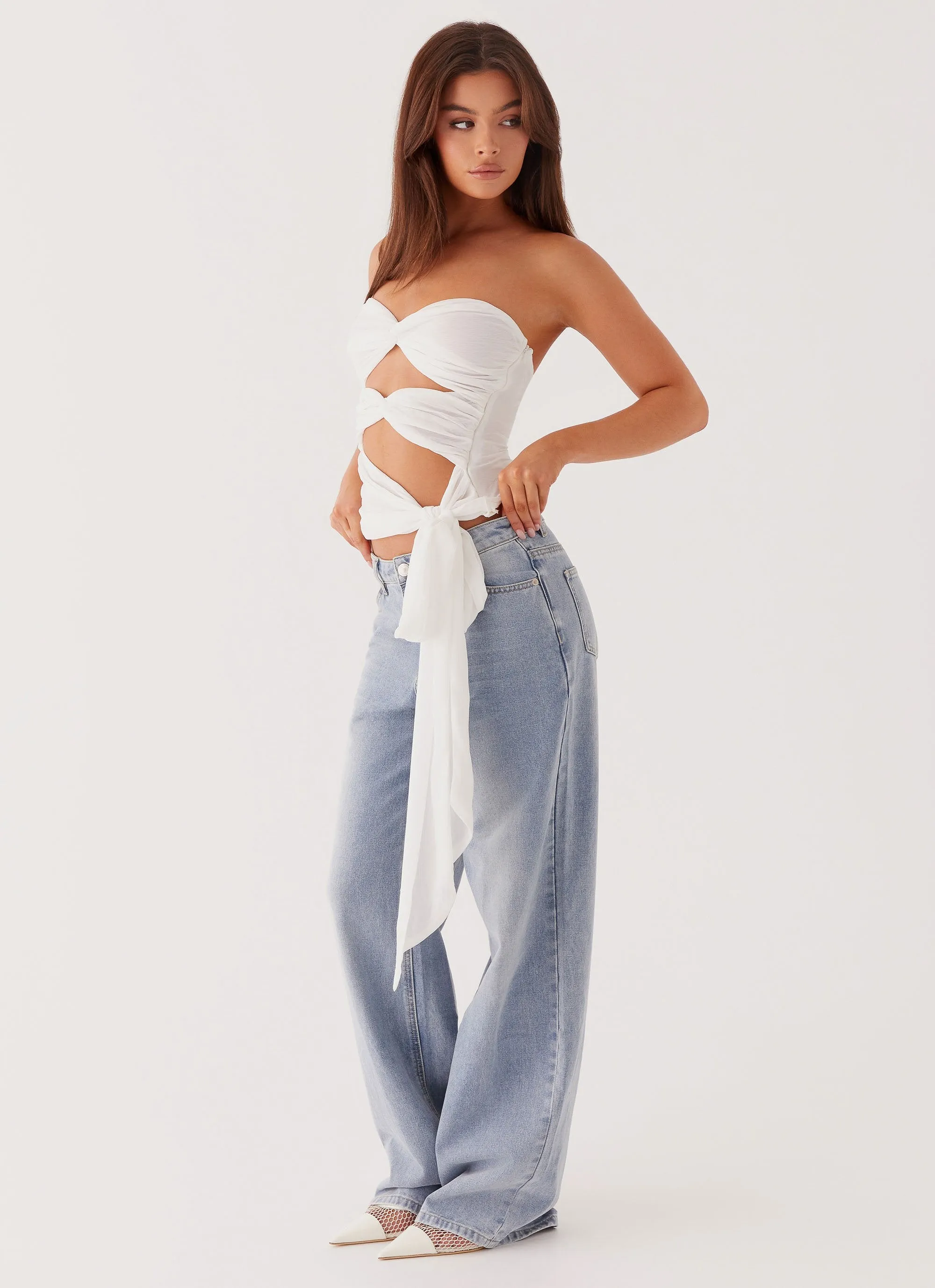 Vintage Hoodie BondedSeamTechnology Sunlight Cascade Top - White