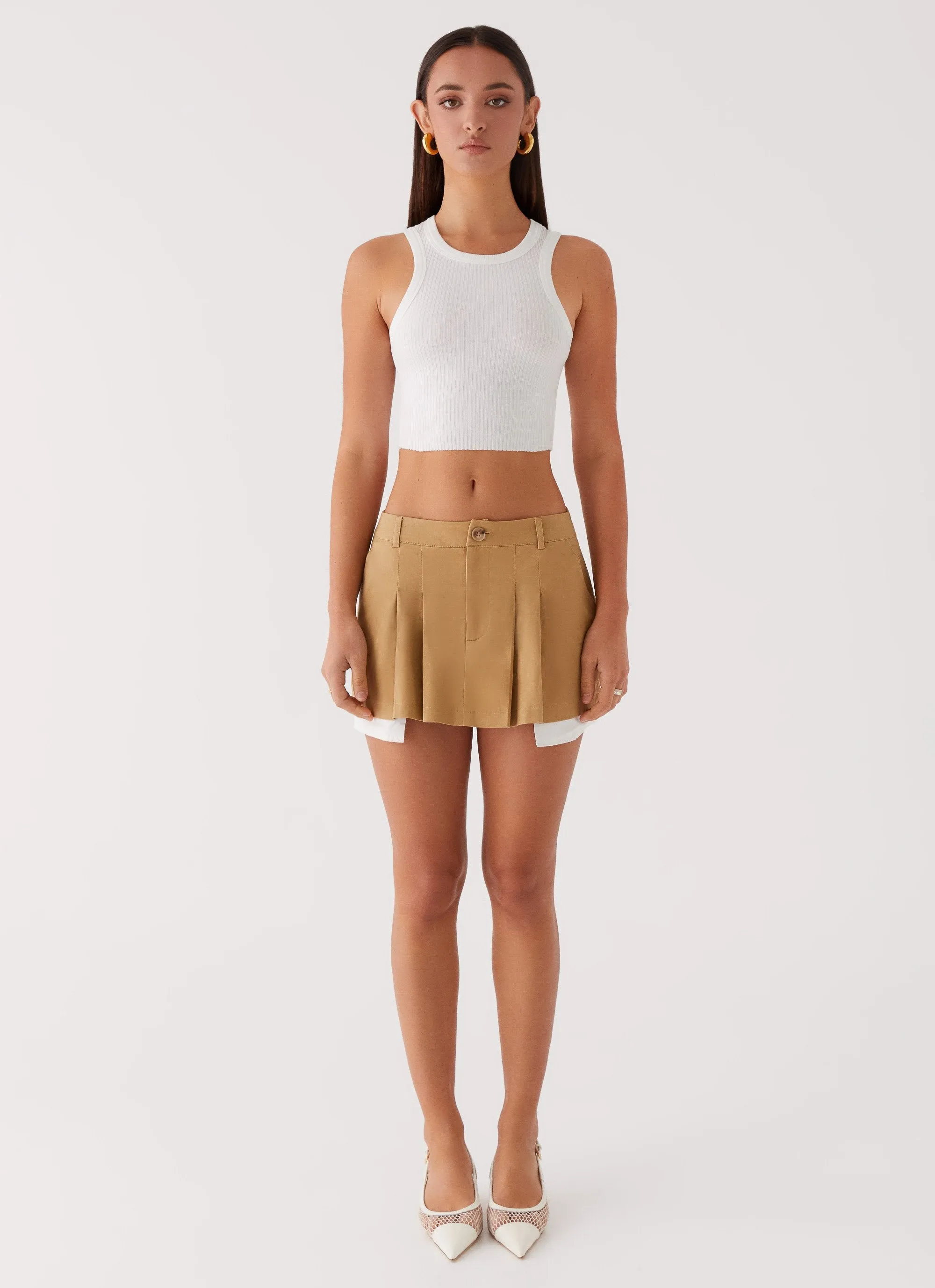 Tegan Cargo Mini Skirt - Tan Timeless Touch