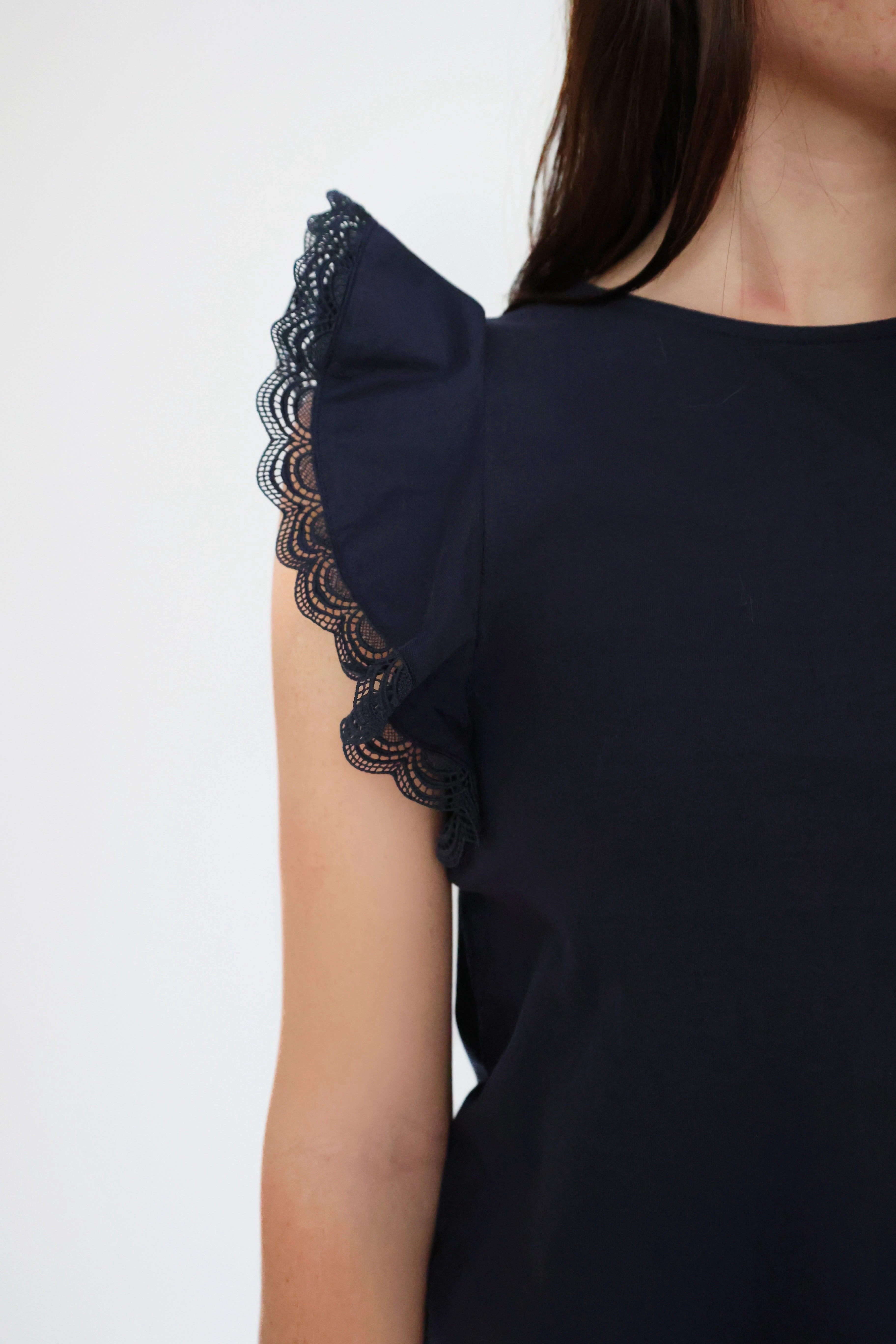Augusta Lace Tee Printed Blouse Interlock Stitching