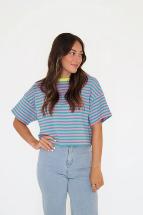 Terry Stripe Tee WrinkleFree Weave