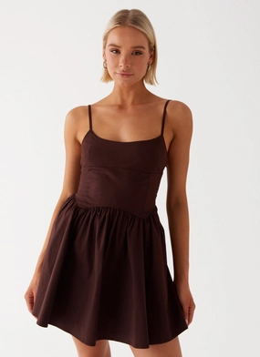 Tesoro Mio Mini Dress - Chocolate Fast Chic