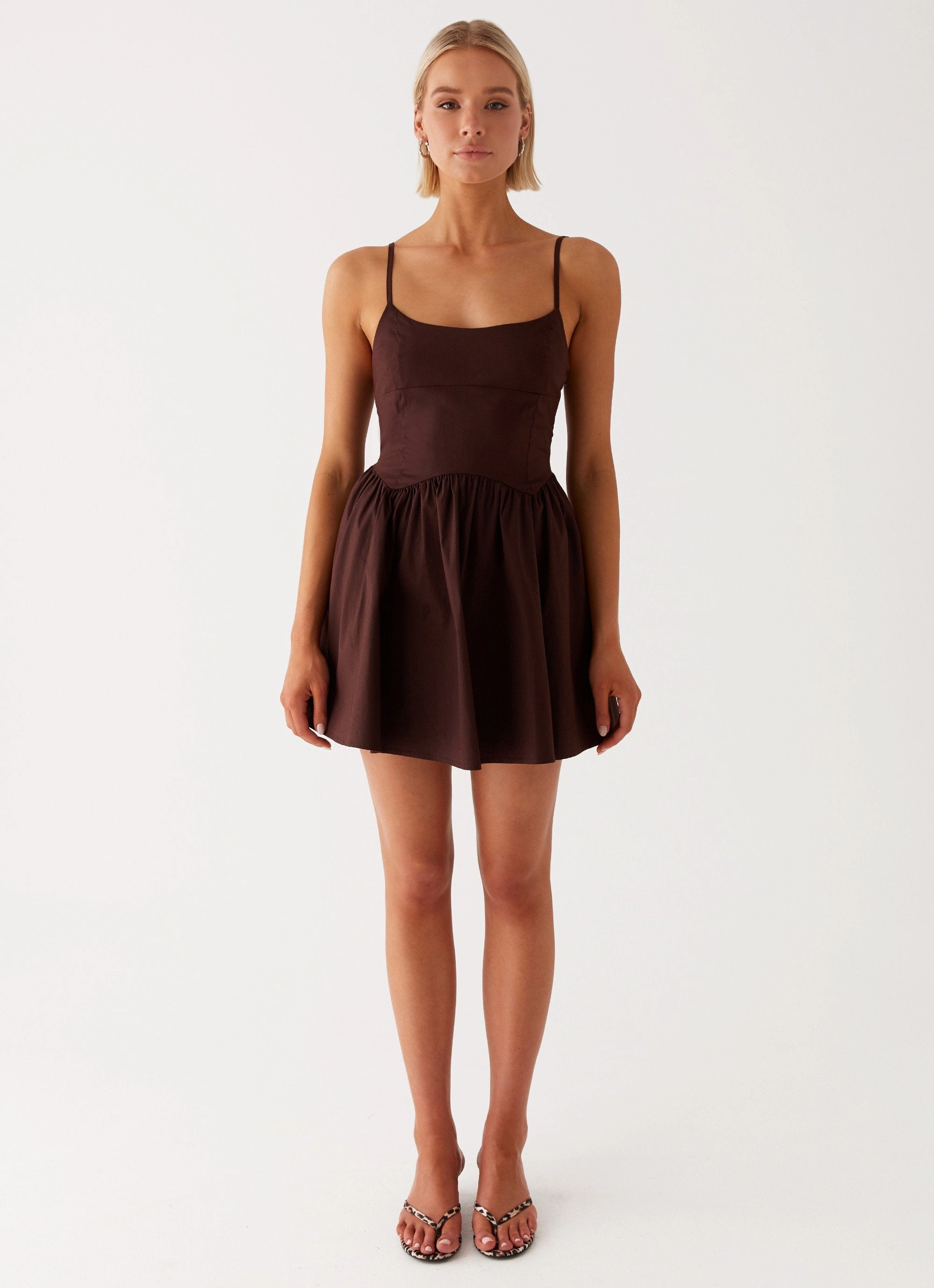 Easy Drape Tesoro Mio Mini Dress - Chocolate