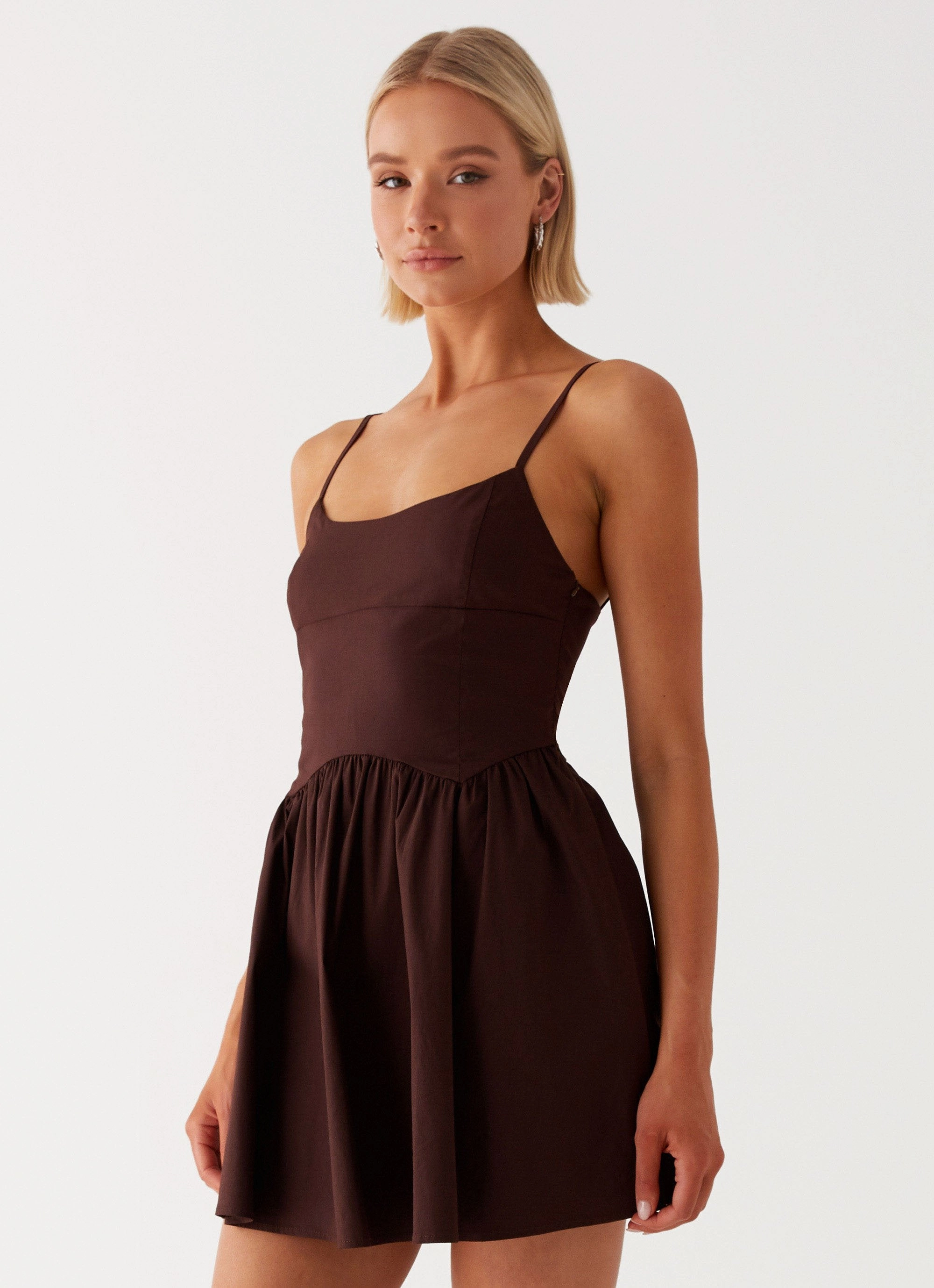 Dry-Clean-Only Fresh Style Tesoro Mio Mini Dress - Chocolate