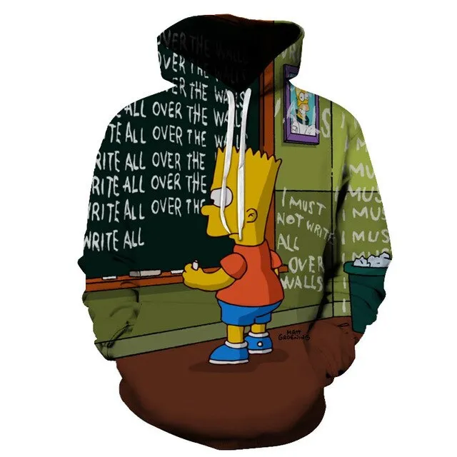 The Simpsons hoodies men women sweatshirts printed 3d hooded pullover hooded casual streetwear