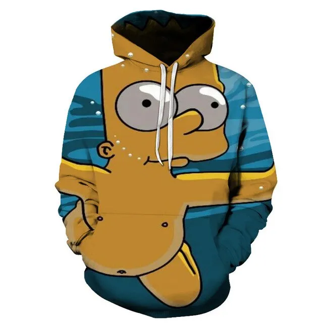 The Simpsons hoodies men women sweatshirts printed 3d hooded pullover hooded casual streetwear