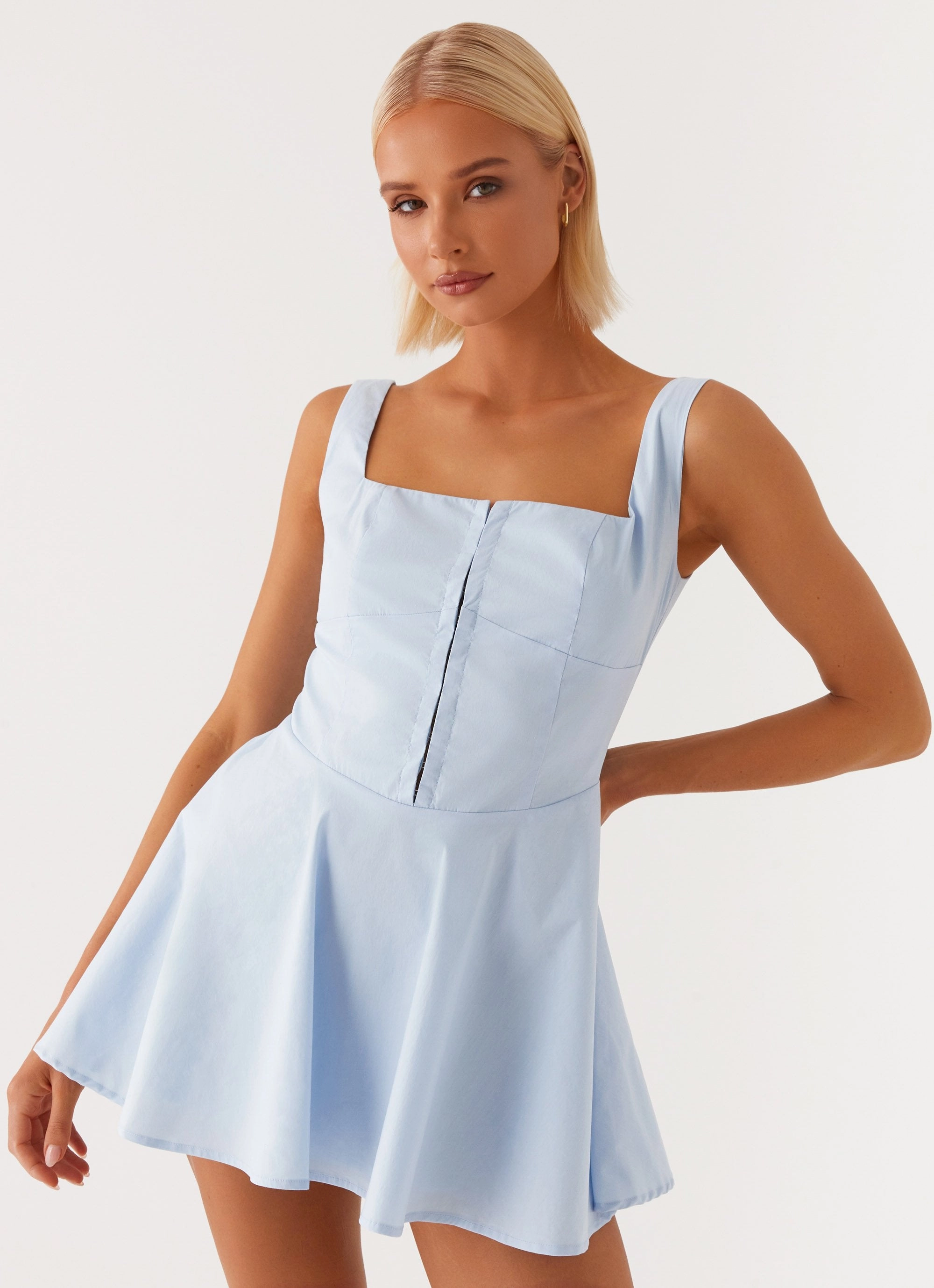 Trendy Comfort Smooth Drape The Isle Mini Dress - Blue
