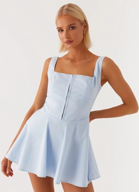 Trendy Comfort Smooth Drape The Isle Mini Dress - Blue