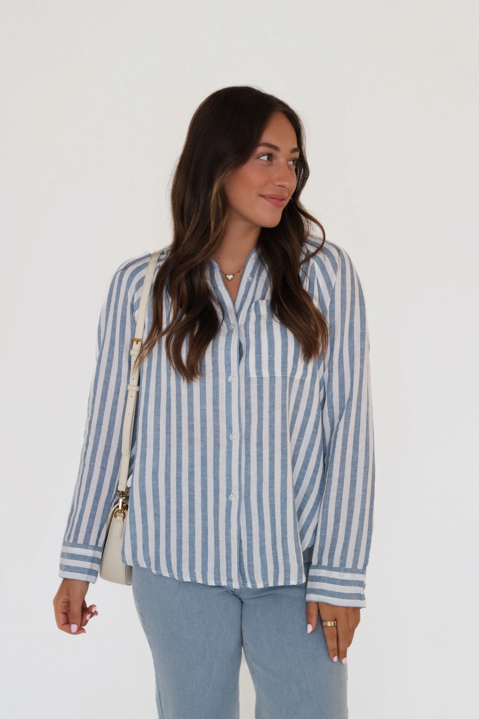 Fitted Shirt The Perfect Linen Top - Boathouse (FINAL SALE)