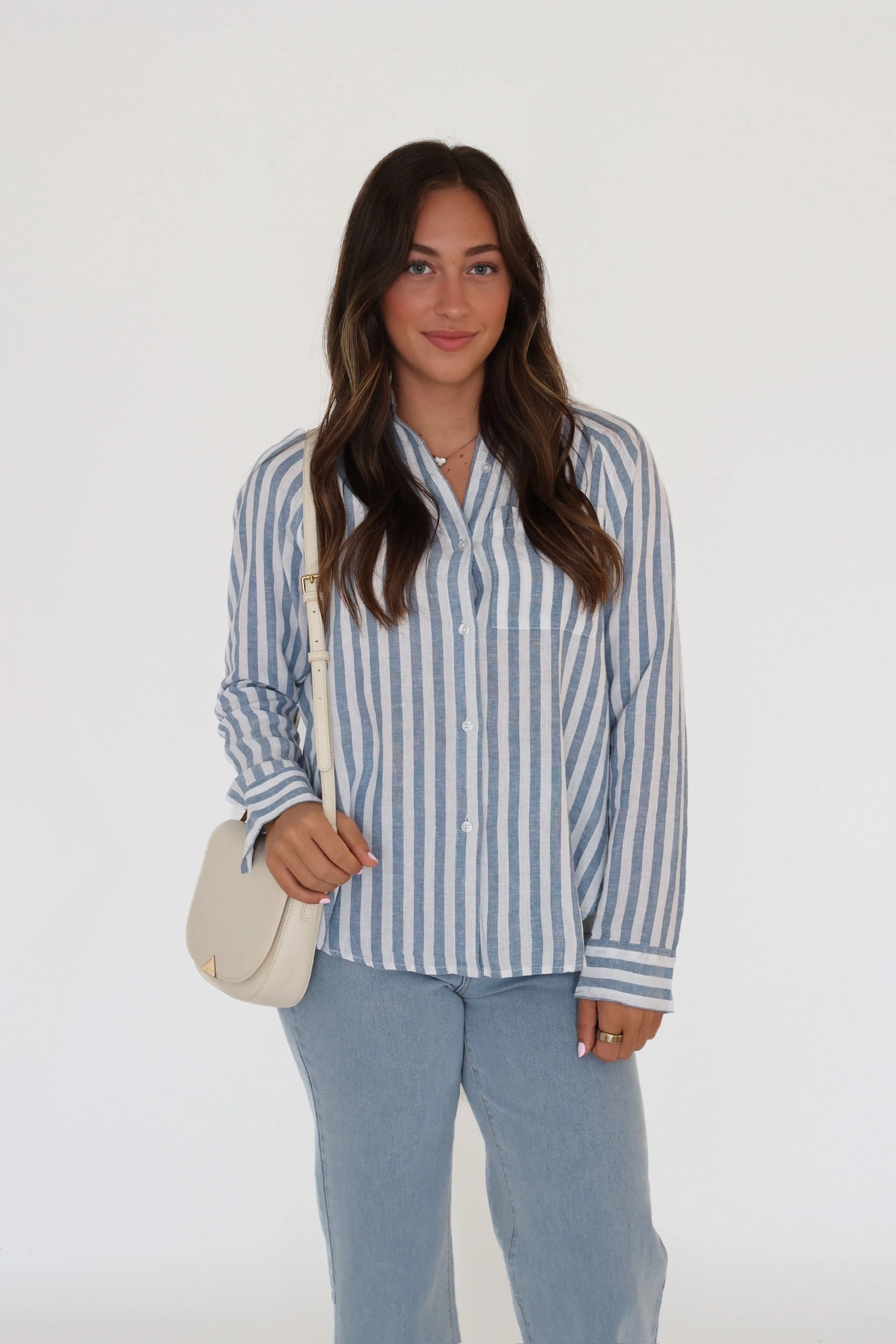 PlacketDetail The Perfect Linen Top - Boathouse (FINAL SALE)