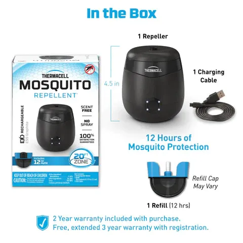 Thermacell E55 Rechargeable Mosquito Repeller 20 Foot Coverage
