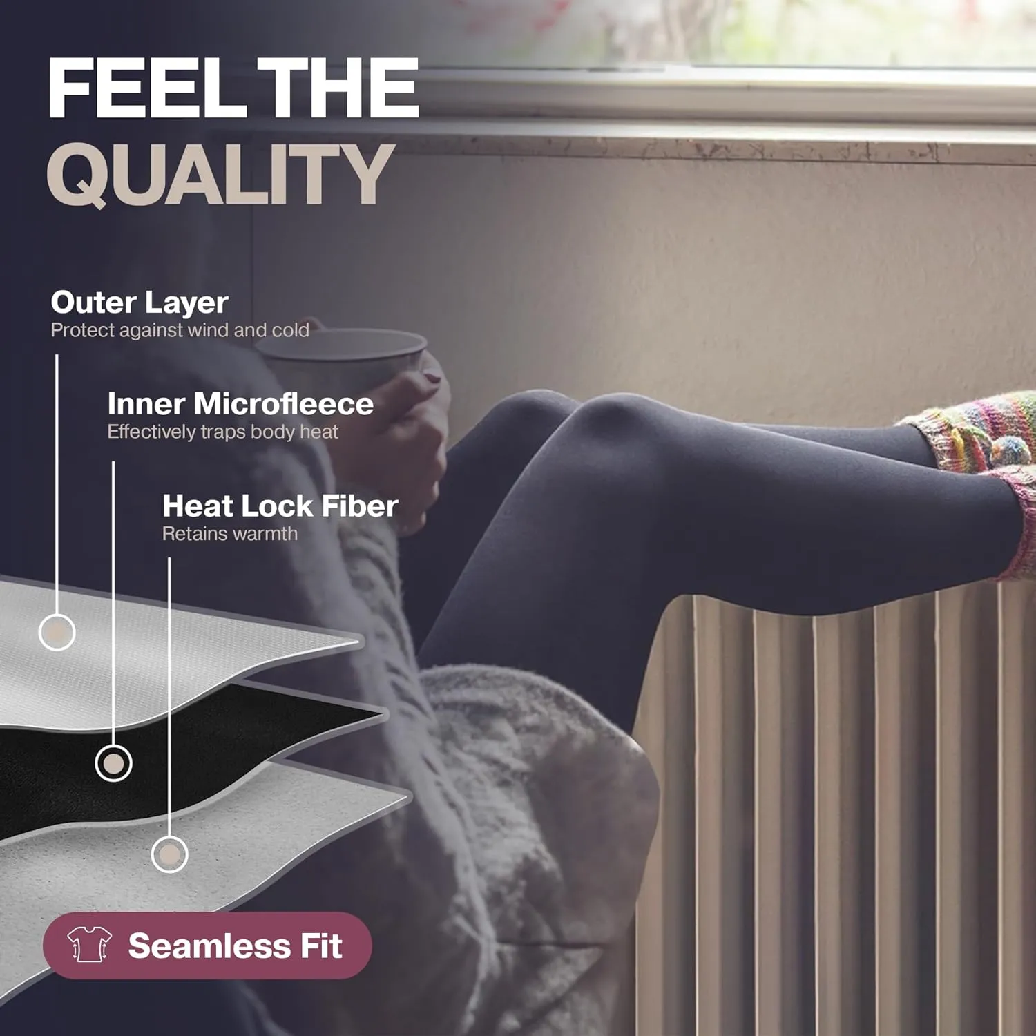Thermajane Long Johns for Women - Thermal Leggings for Women, Fleece Lined Thermal Underwear Bottoms