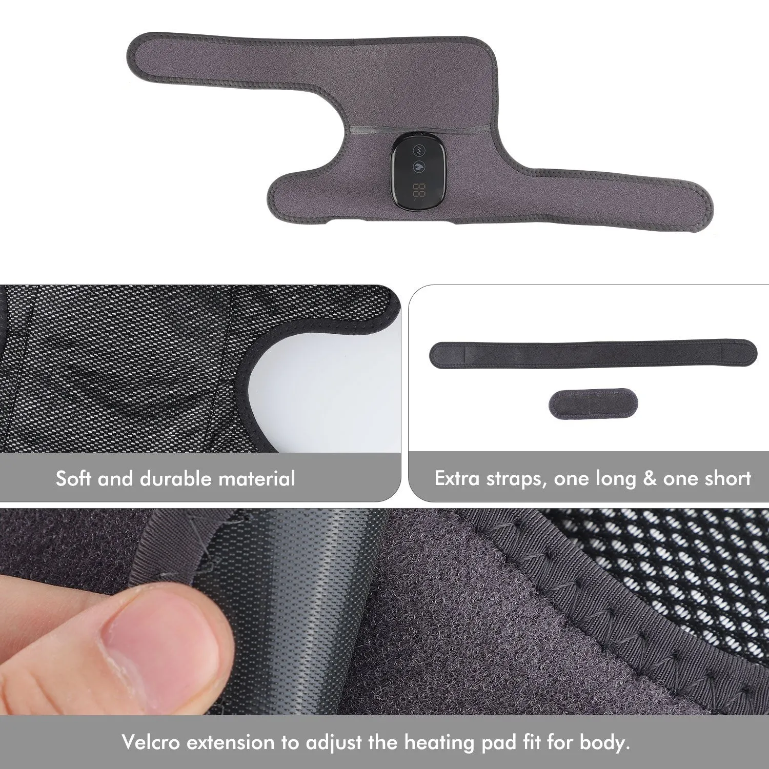 Thermal Joint Massager - 3-In-1 Heated Knee Elbow Shoulder Brace Wrap
