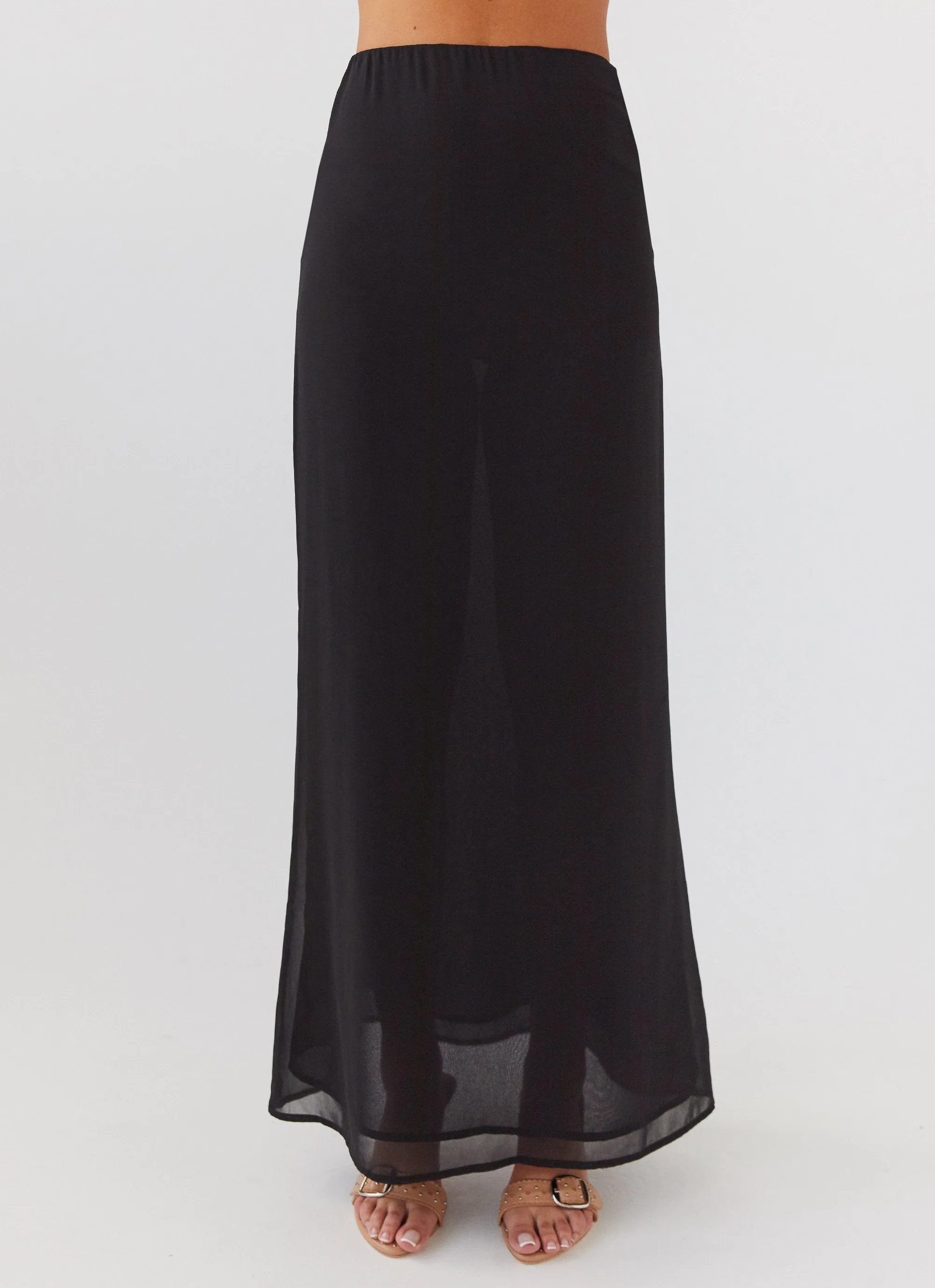 Nightfall Maxi Skirt - Midnight High Waist