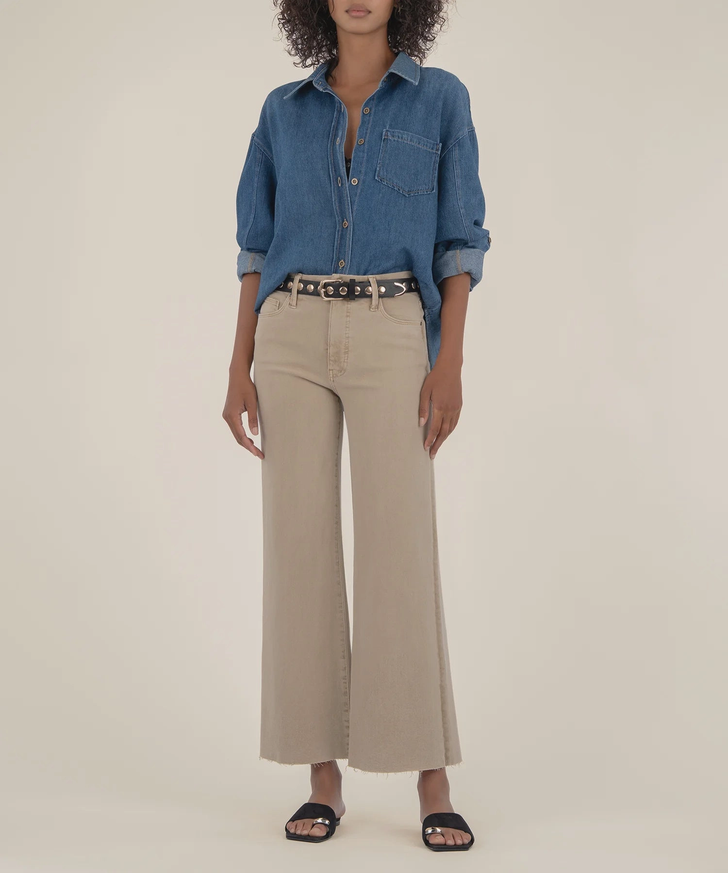 Meg High Rise Fab Ab- Biscuit MultiPocket Odor Resistant Material