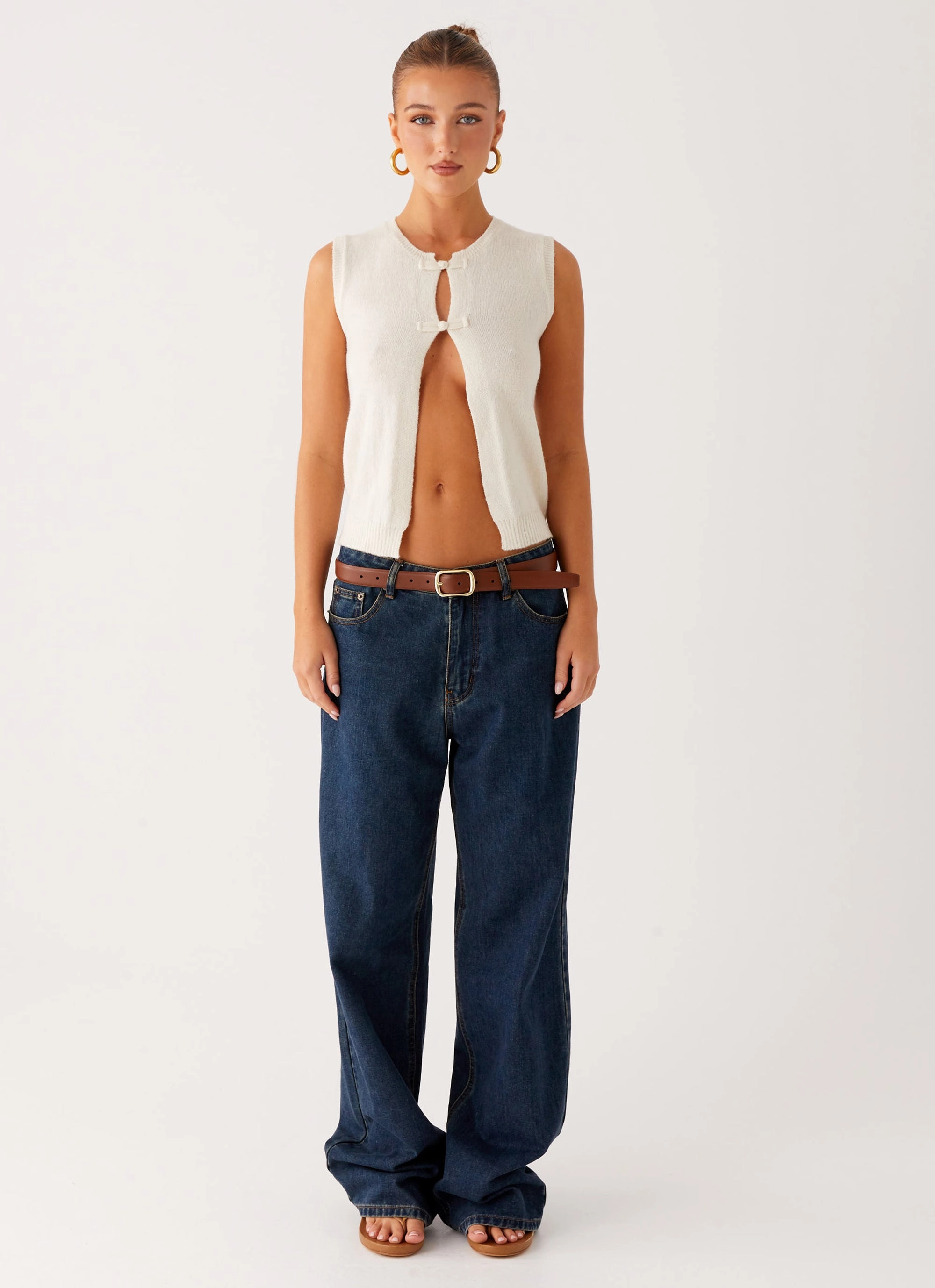 Reversible Layering Tech Maali Knit Top - White