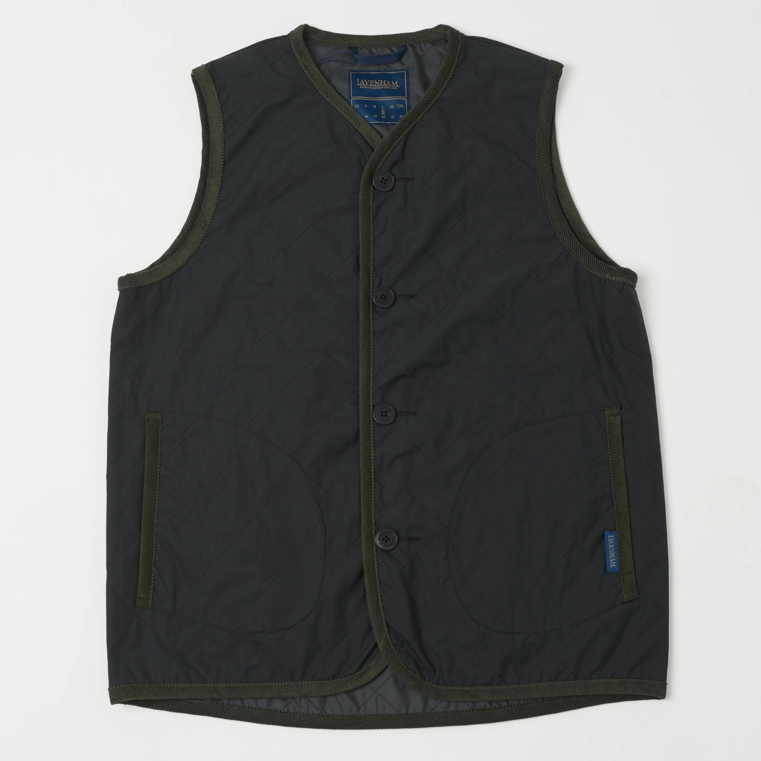 Lavenham Unwadded Gilet - Black Cuffs Adjust Climate Responsive Textile