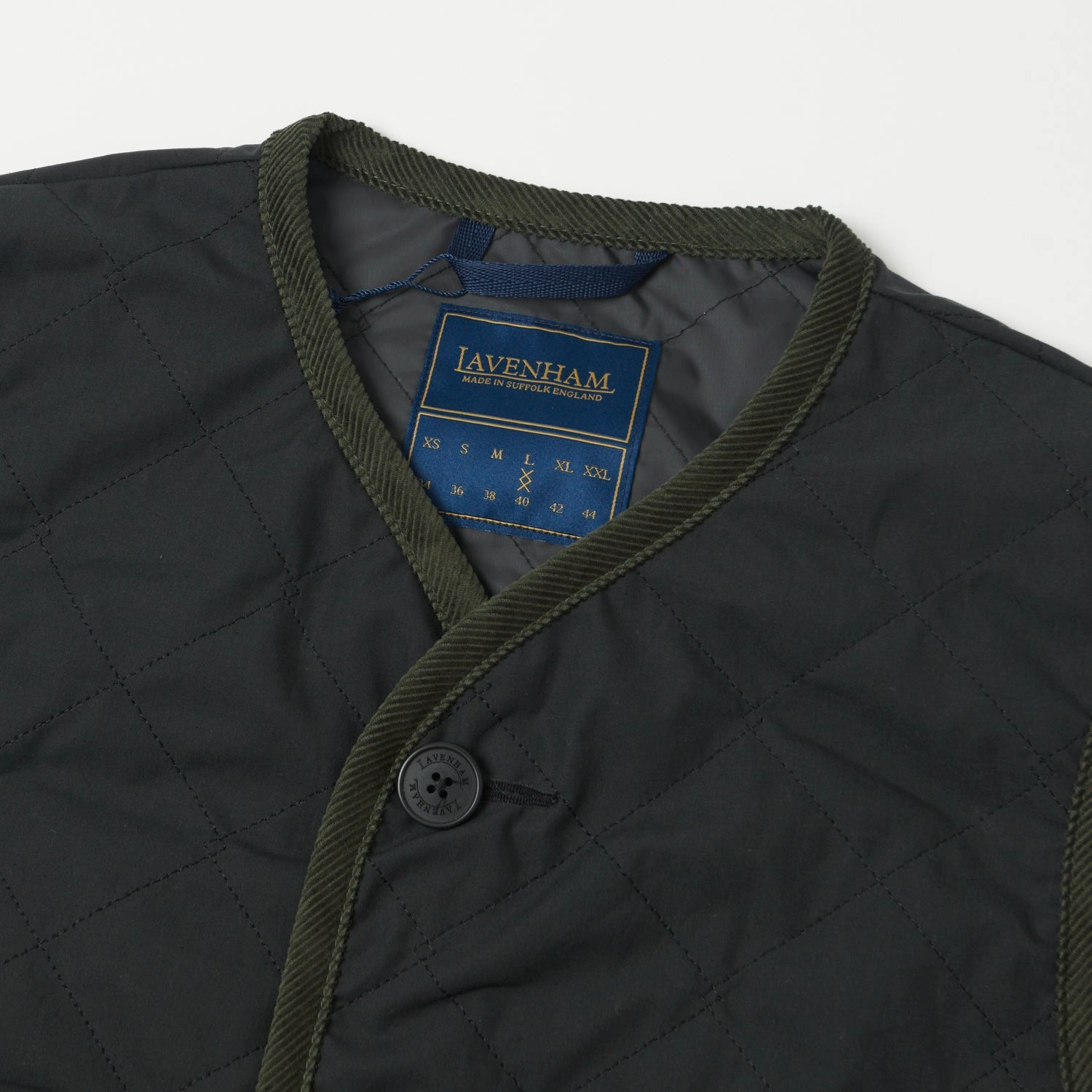 Lavenham Unwadded Gilet - Black Bonded Seam Construction