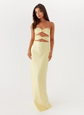 Work Fitwear Tianna Strapless Maxi Dress - Yellow