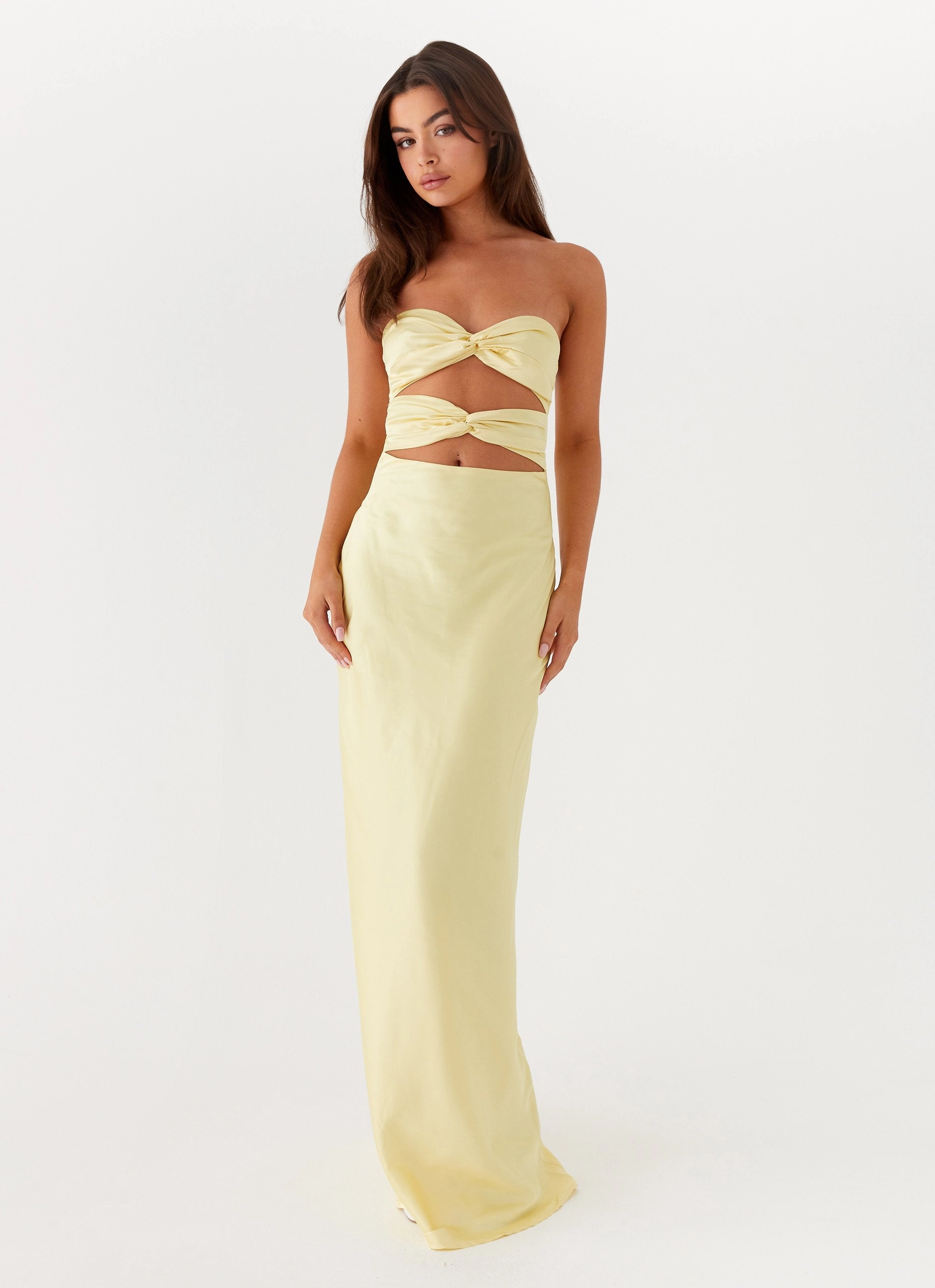 Work Fitwear Tianna Strapless Maxi Dress - Yellow