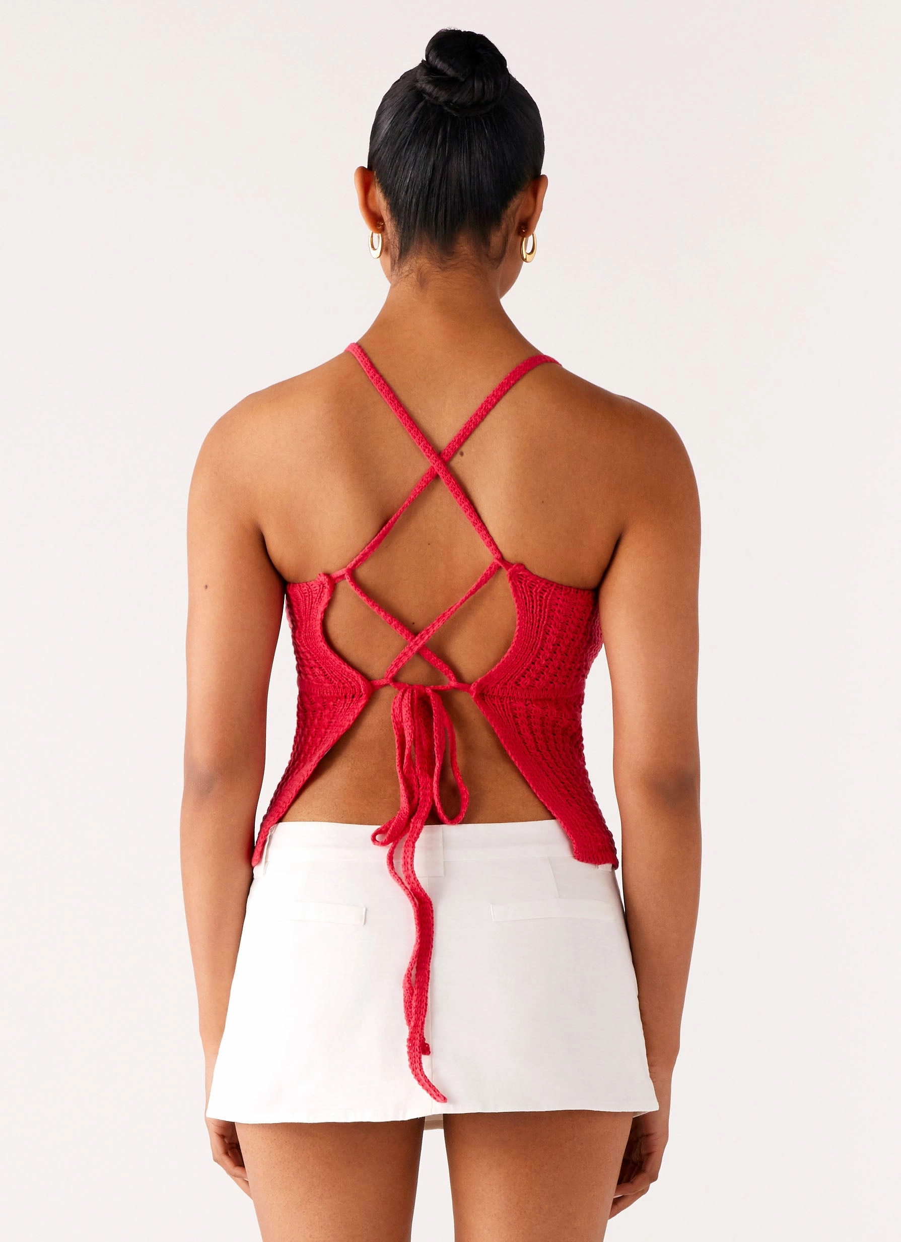 Loose Tee Timeless Cut Tiare Crochet Top - Fuchsia