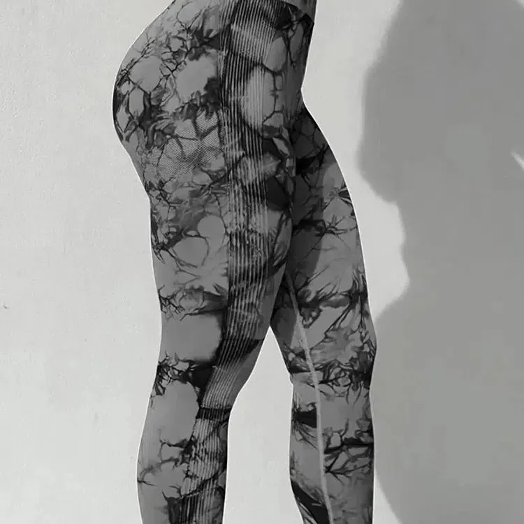 Tie Dye Push Up High Waist Gym Leggings For Sexy Fitness