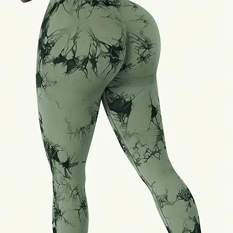 Tie Dye Push Up High Waist Gym Leggings For Sexy Fitness