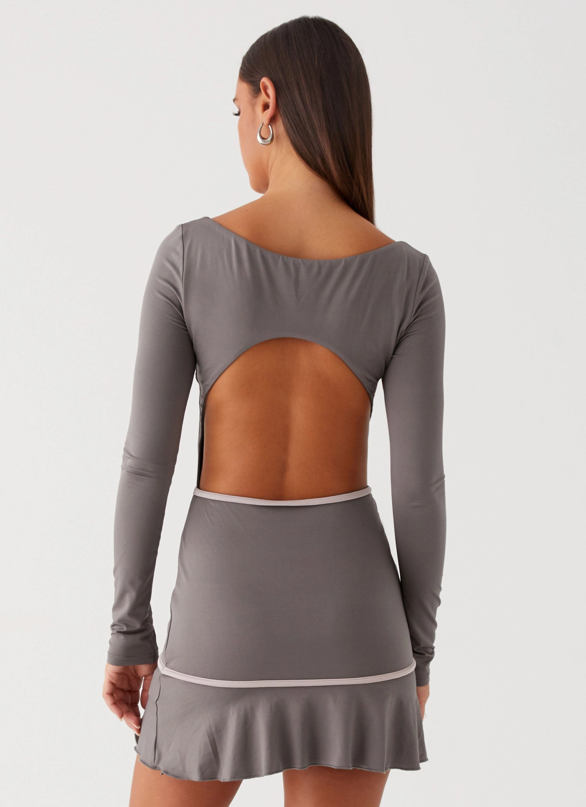 Soft Outfit French Flirt Mini Dress - Charcoal